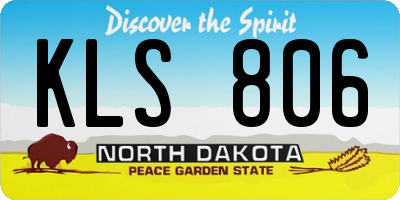 ND license plate KLS806
