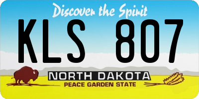 ND license plate KLS807