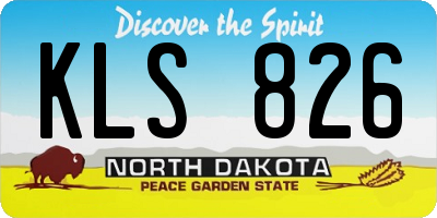 ND license plate KLS826