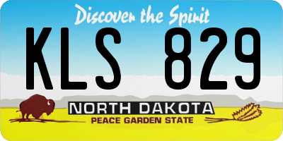 ND license plate KLS829