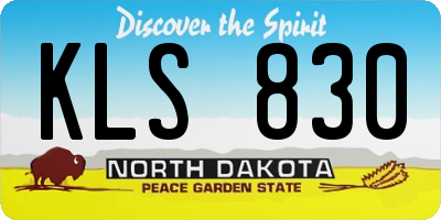 ND license plate KLS830