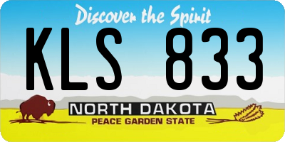 ND license plate KLS833