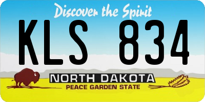 ND license plate KLS834