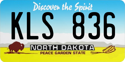 ND license plate KLS836
