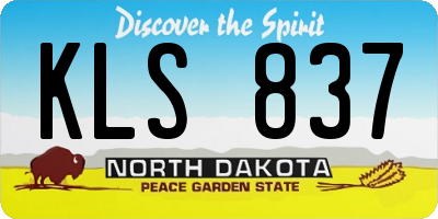 ND license plate KLS837