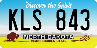 ND license plate KLS843