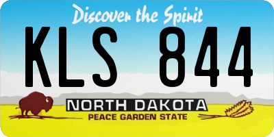 ND license plate KLS844
