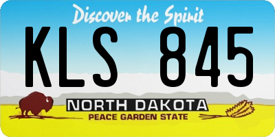 ND license plate KLS845