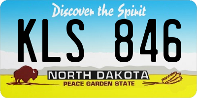 ND license plate KLS846