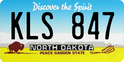 ND license plate KLS847