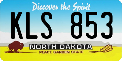 ND license plate KLS853