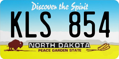 ND license plate KLS854