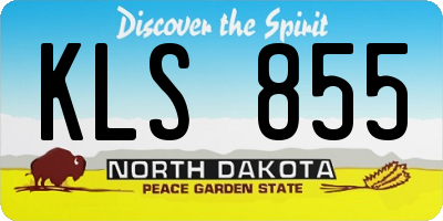 ND license plate KLS855