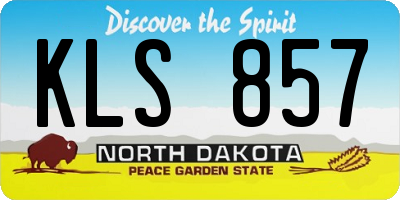 ND license plate KLS857