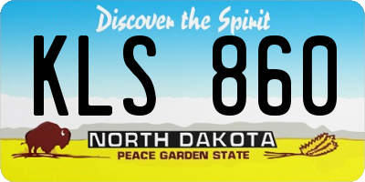 ND license plate KLS860