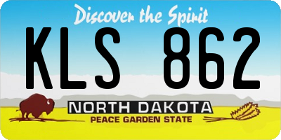 ND license plate KLS862