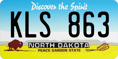 ND license plate KLS863