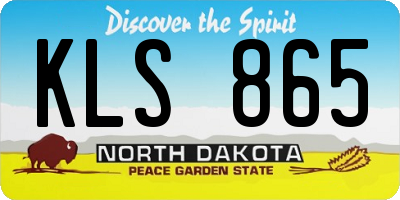 ND license plate KLS865