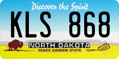 ND license plate KLS868