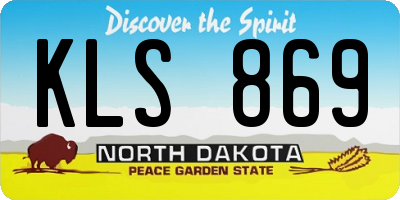 ND license plate KLS869