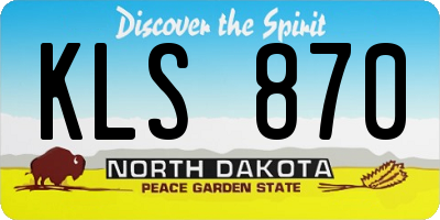 ND license plate KLS870