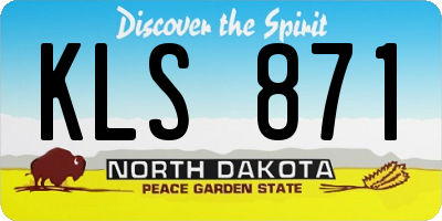 ND license plate KLS871