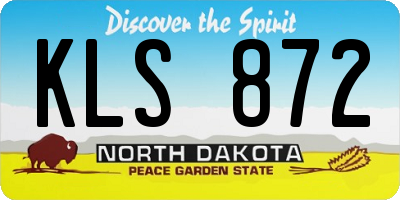 ND license plate KLS872