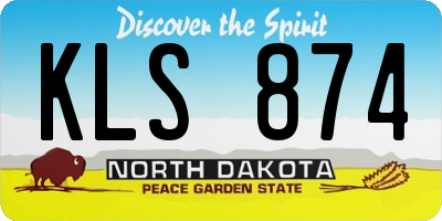 ND license plate KLS874