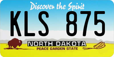 ND license plate KLS875