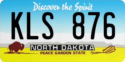 ND license plate KLS876