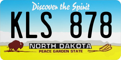 ND license plate KLS878