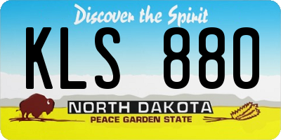 ND license plate KLS880