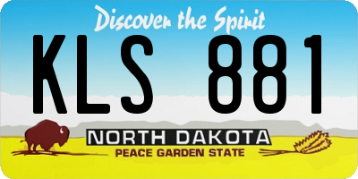 ND license plate KLS881