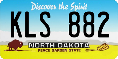 ND license plate KLS882