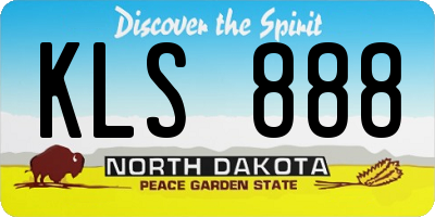 ND license plate KLS888