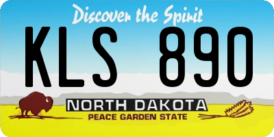 ND license plate KLS890