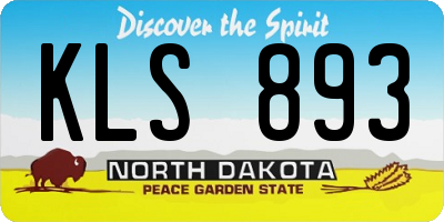 ND license plate KLS893