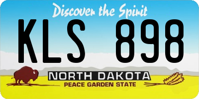 ND license plate KLS898