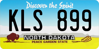 ND license plate KLS899