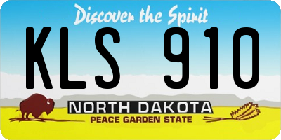 ND license plate KLS910