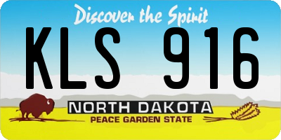 ND license plate KLS916
