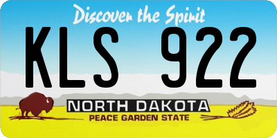 ND license plate KLS922