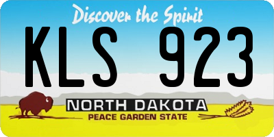 ND license plate KLS923