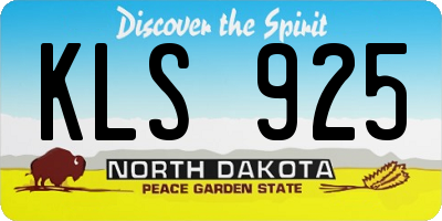 ND license plate KLS925