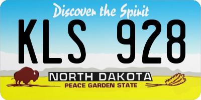 ND license plate KLS928