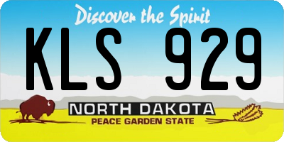 ND license plate KLS929