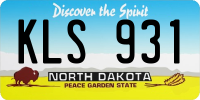 ND license plate KLS931