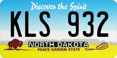 ND license plate KLS932