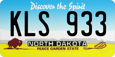 ND license plate KLS933