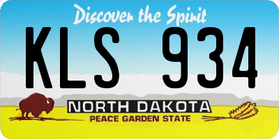 ND license plate KLS934